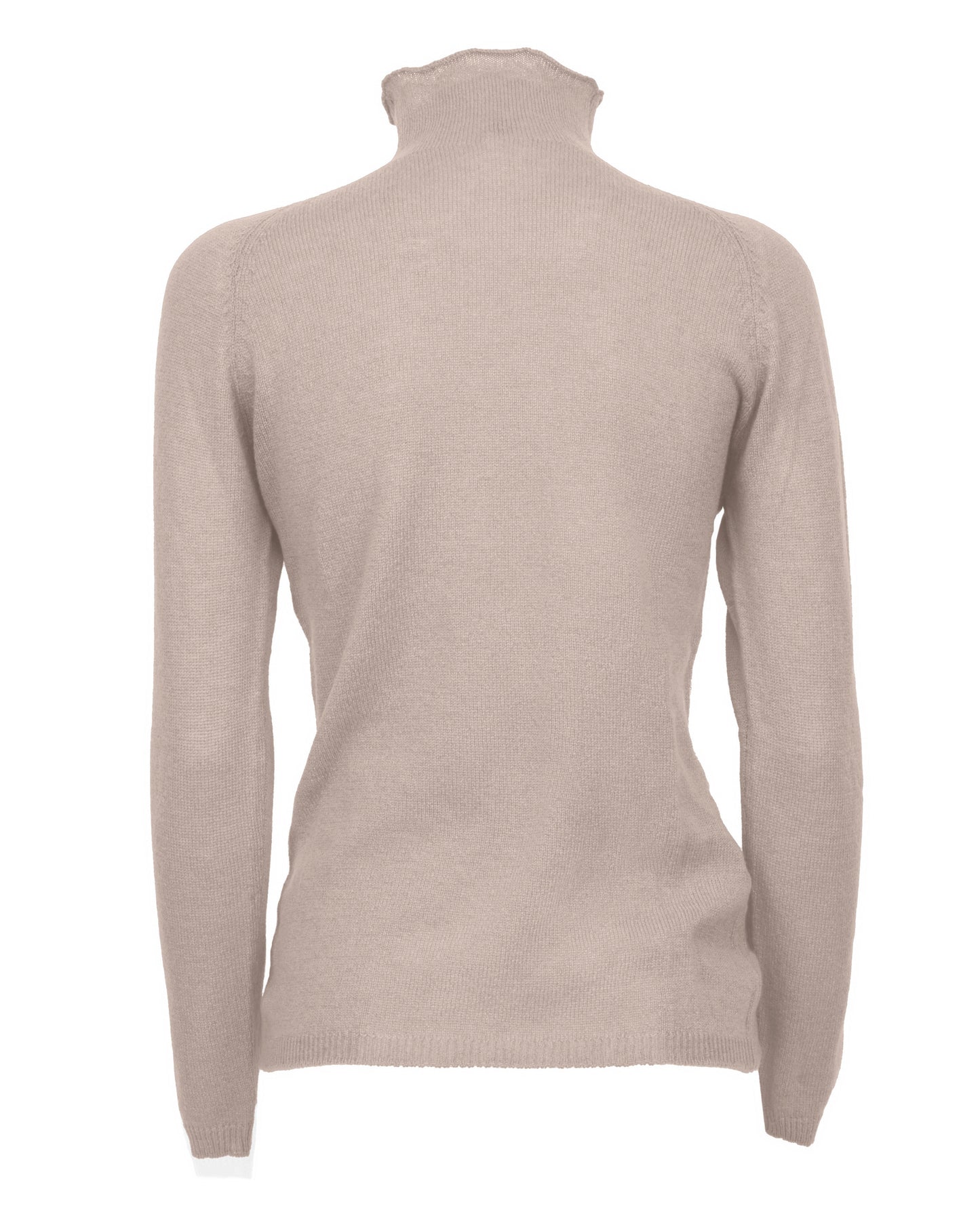 Womens Ultralight Cashmere Turtleneck Sweater Raglan Made In Italy Beige 2