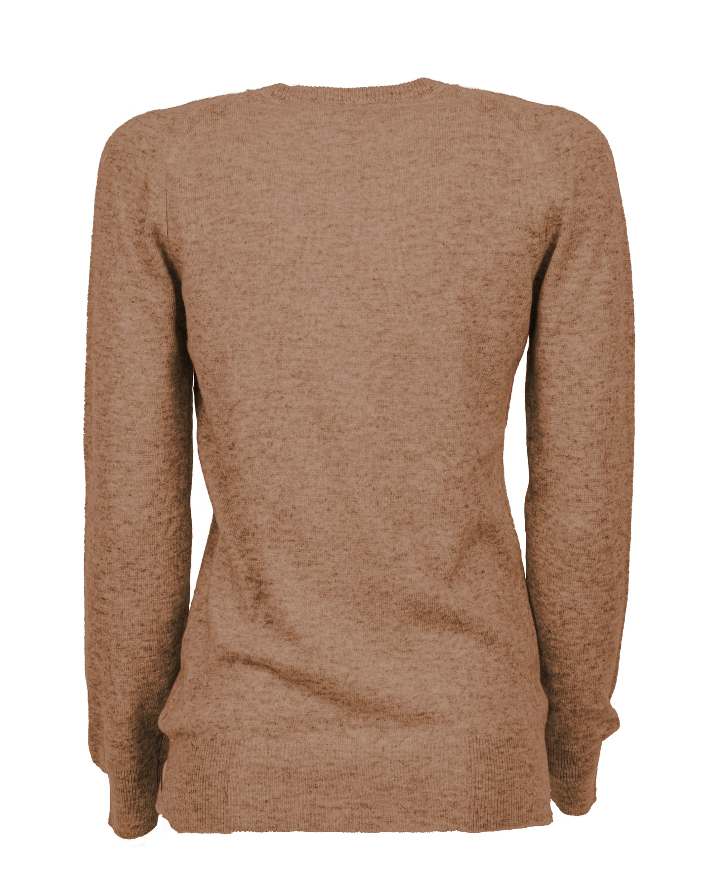 Womens V Neck Sweater Cashmere Camel Made In Italy 2