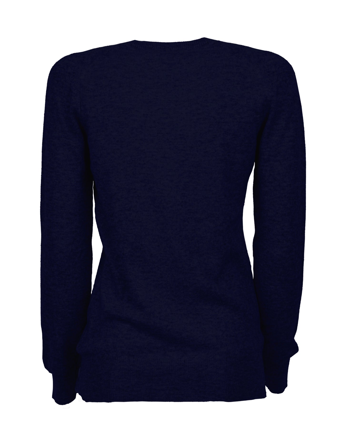 Womens V Neck Sweater Cashmere Night Blue Made In Italy 2