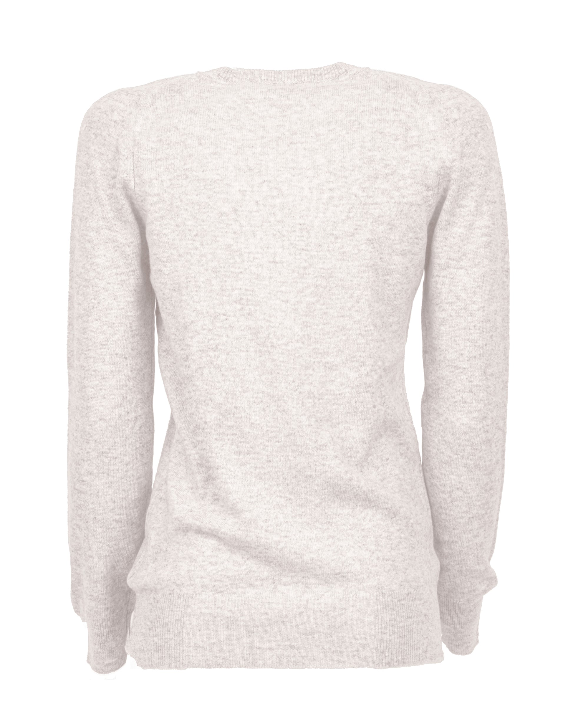 Womens V Neck Sweater Cashmere Off White Made In Italy 2