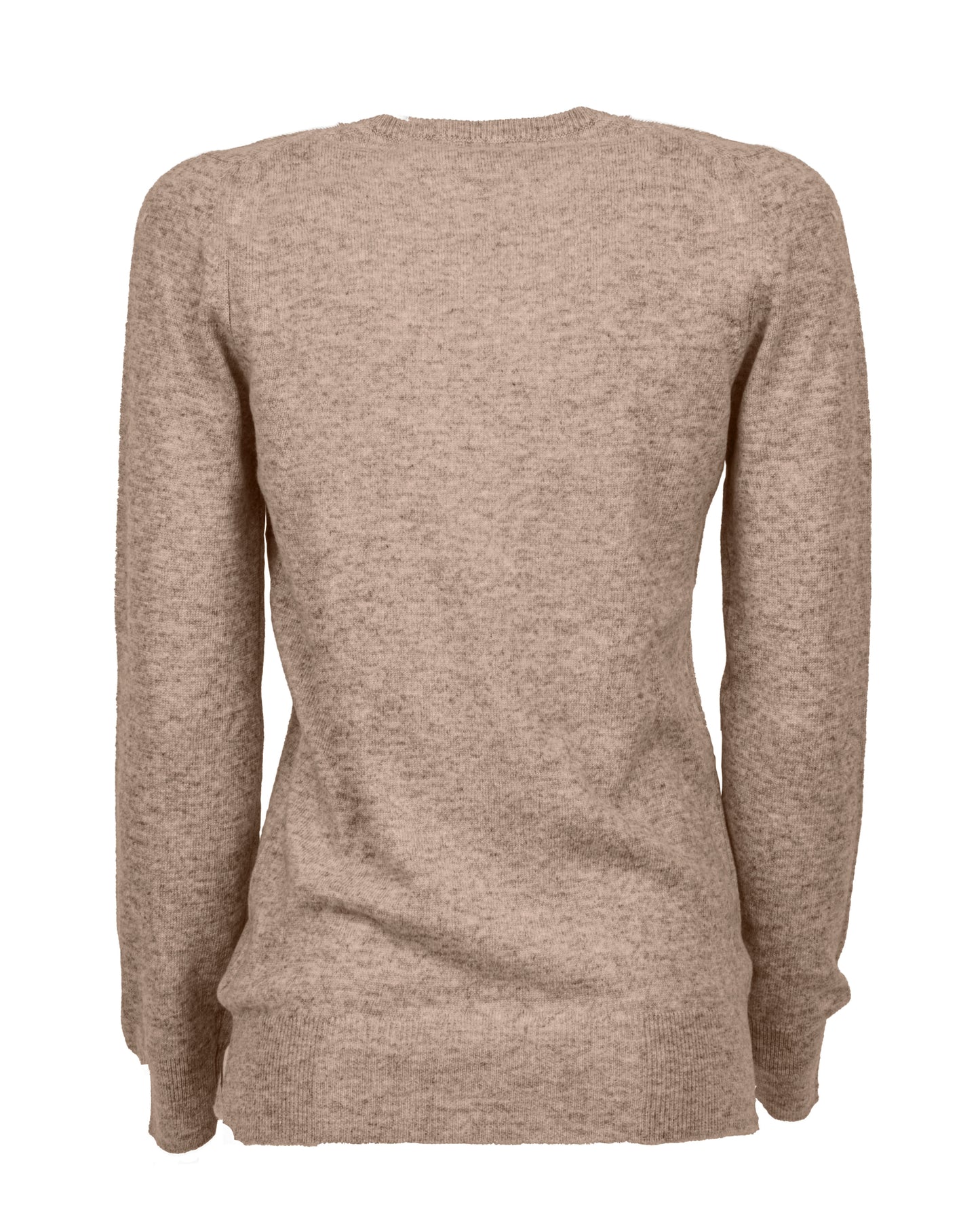 Womens V Neck Sweater Cashmere Taupe Made In Italy 2