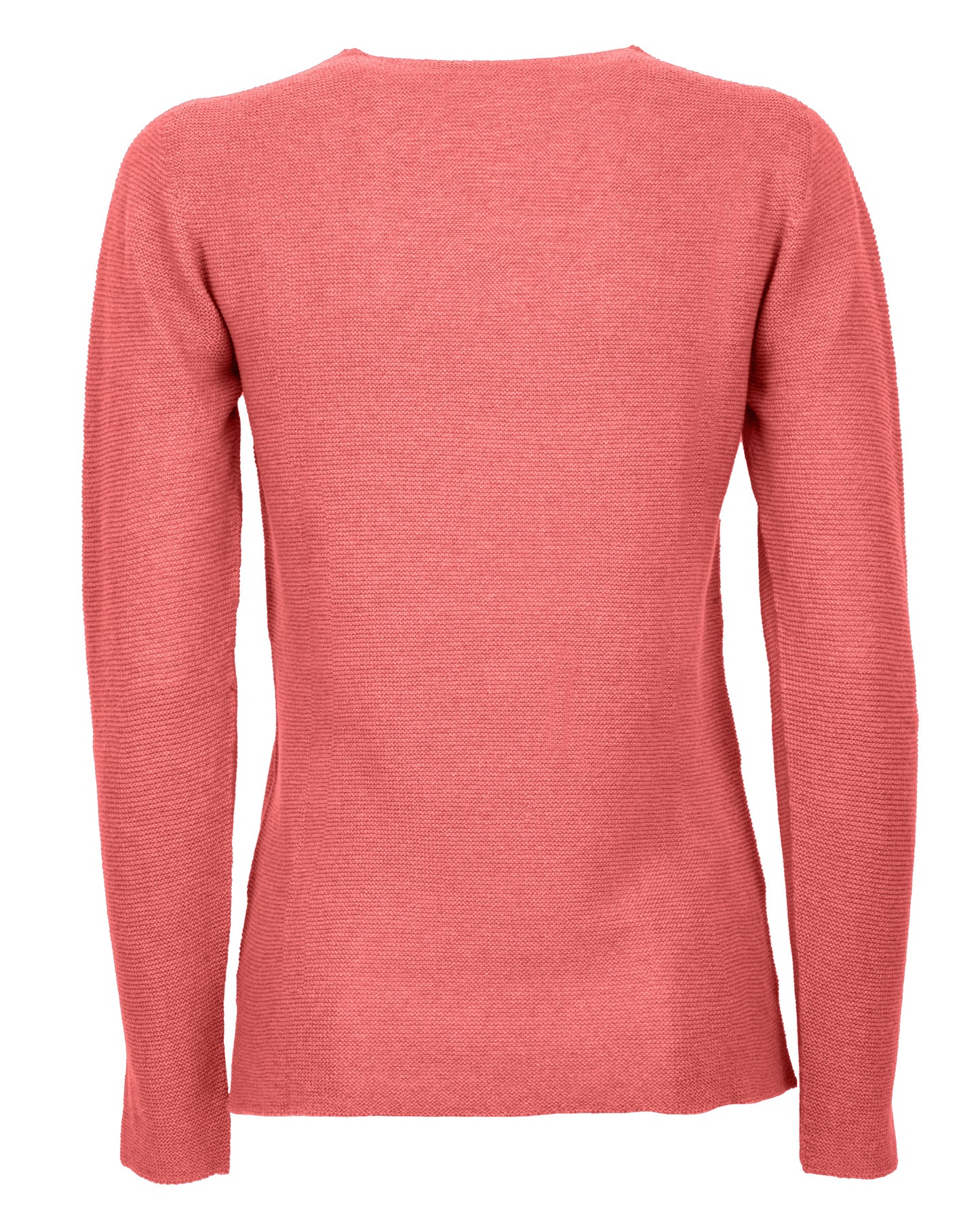 Womens V Neck Sweater Cashmere Links Stitch Coral Made In Italy 2
