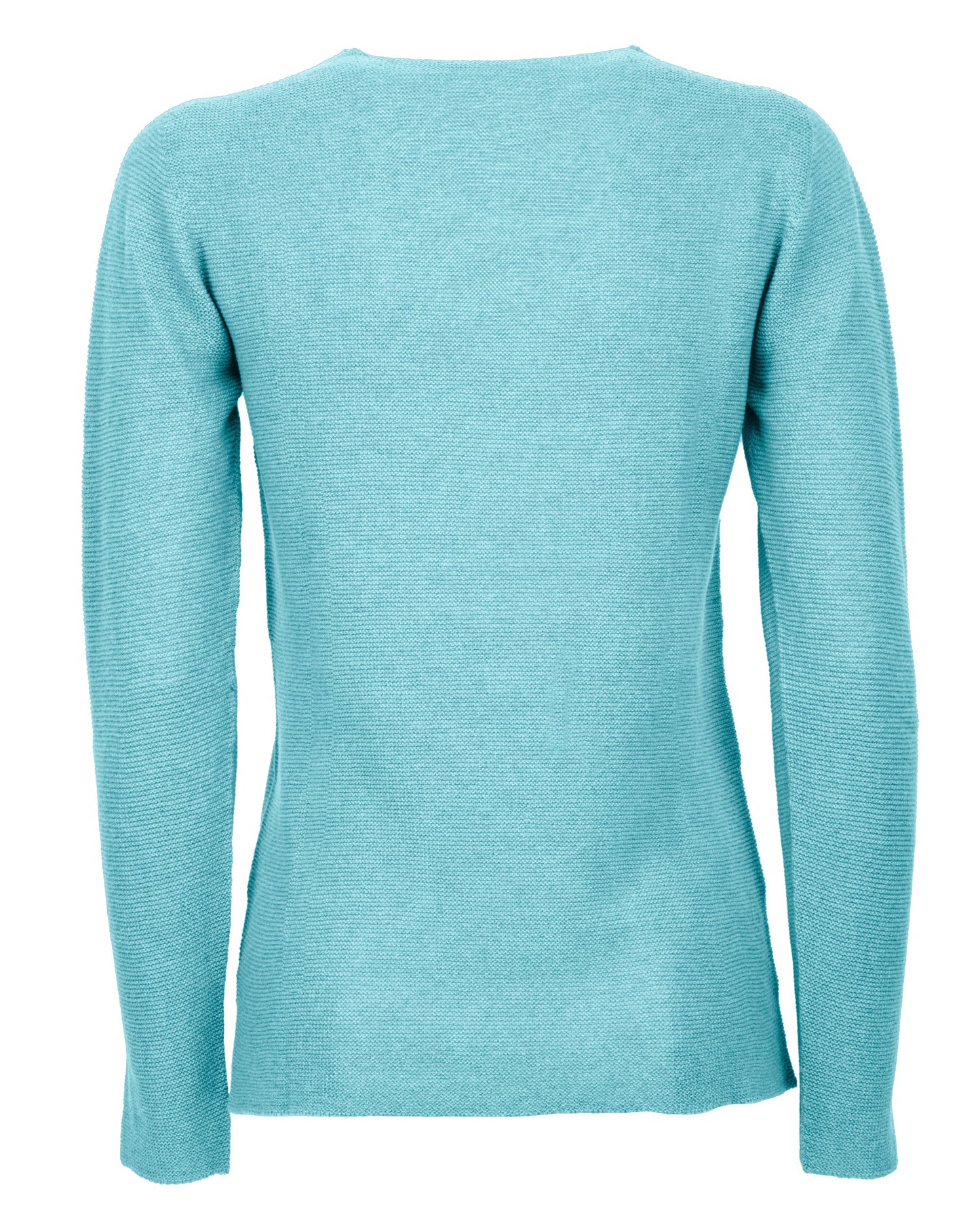 Womens V Neck Sweater Cashmere Links Stitch Cyan Made In Italy 2