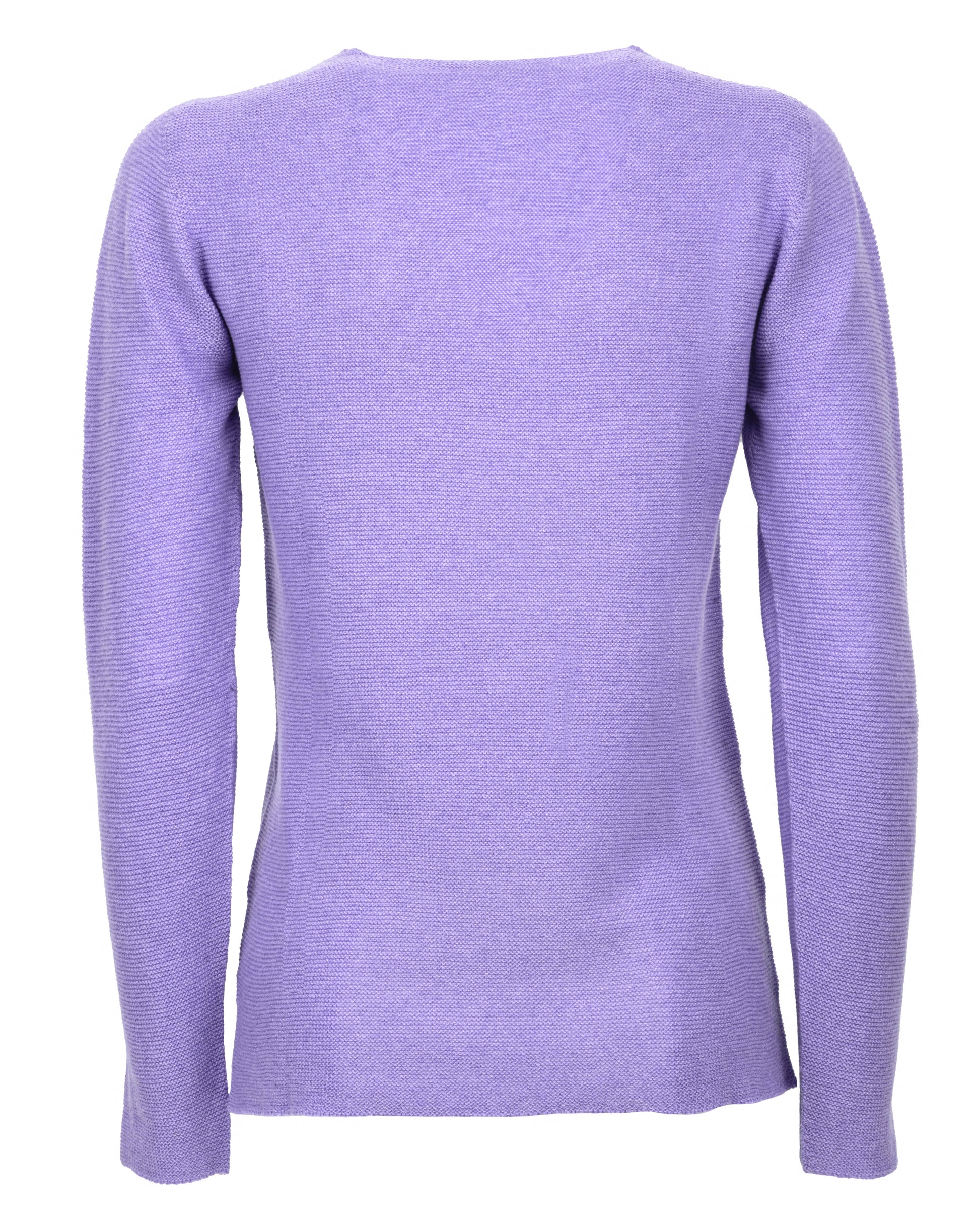Womens V Neck Sweater Cashmere Links Stitch Lavender Made In Italy 7