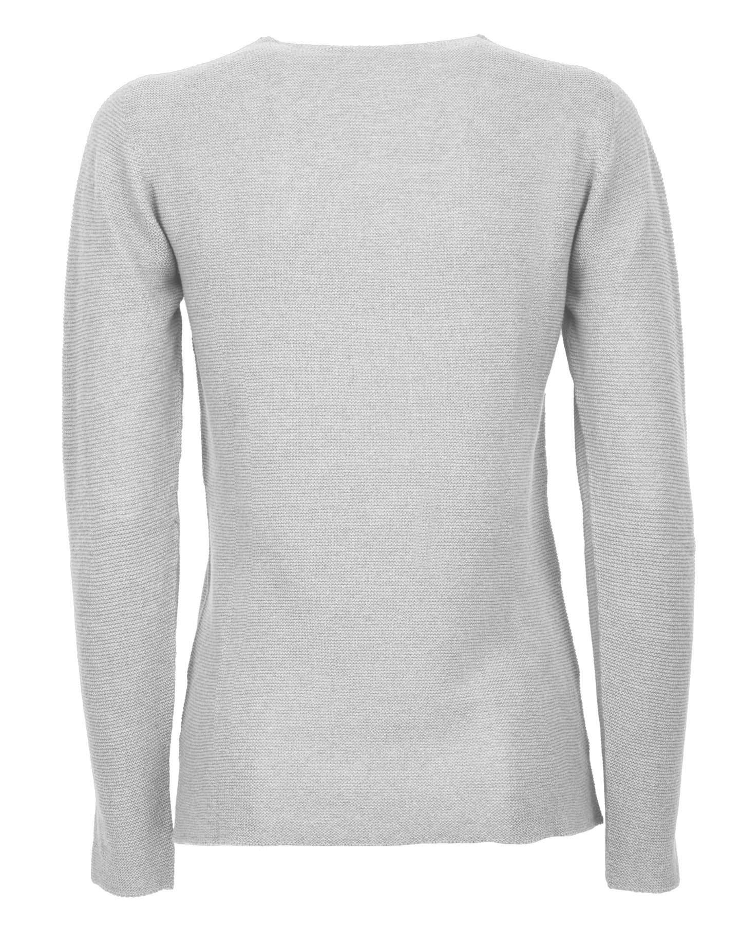 Womens V Neck Sweater Cashmere Links Stitch Light Gray Made In Italy 2