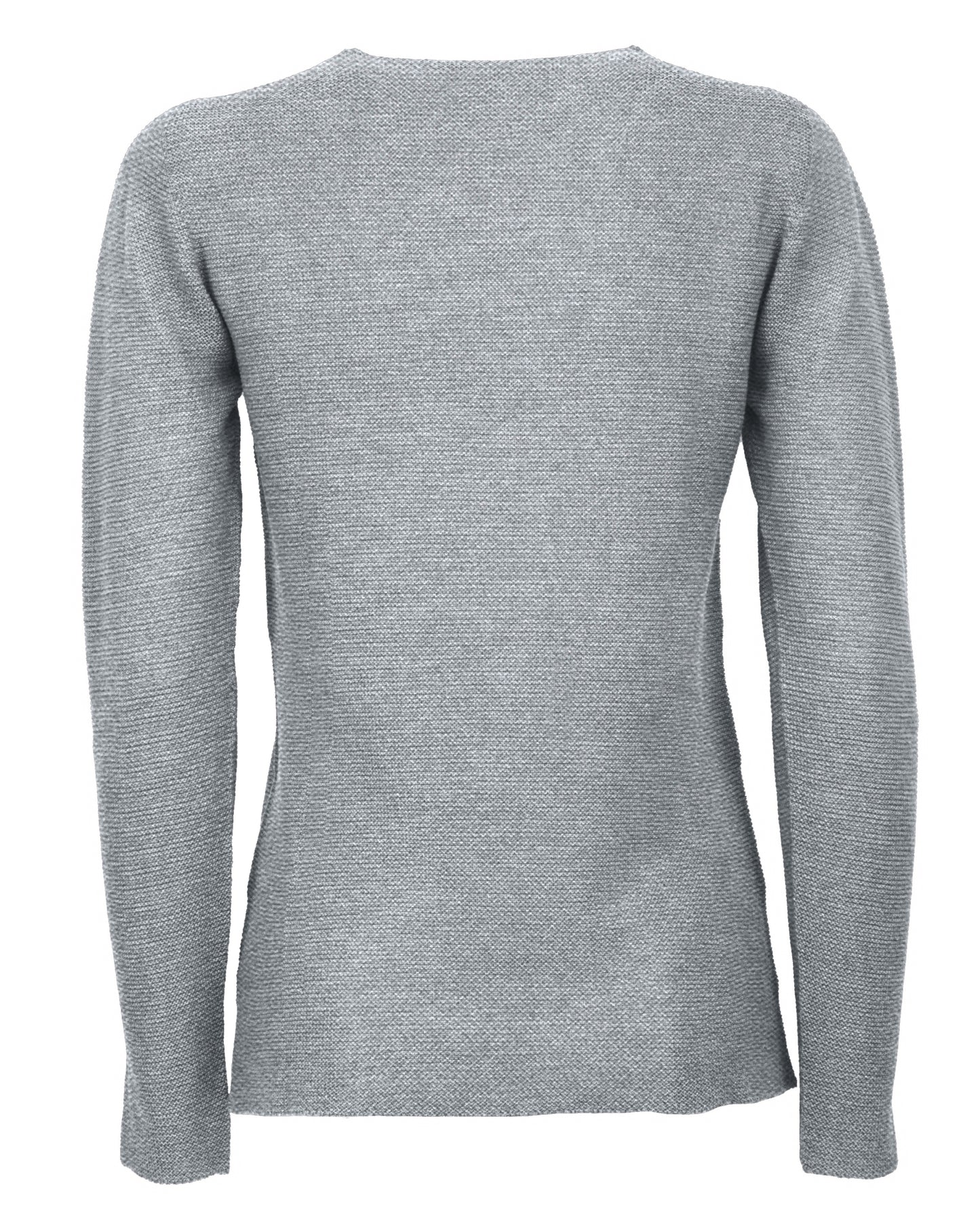 Womens V Neck Sweater Cashmere Links Stitch Melange Gray Made In Italy 2