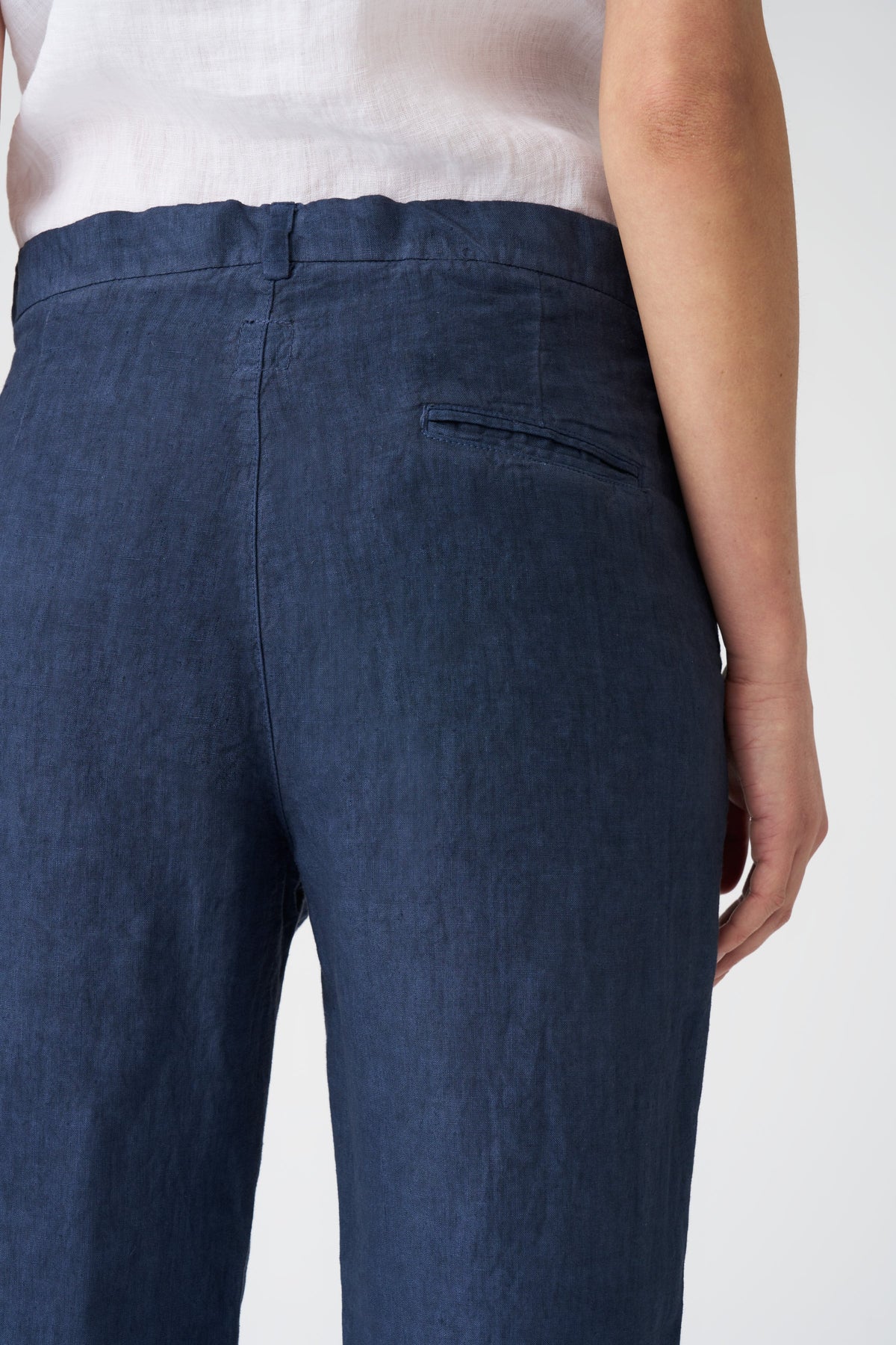 Women's Linen Drawstring Pants – Navy Fade, view 2