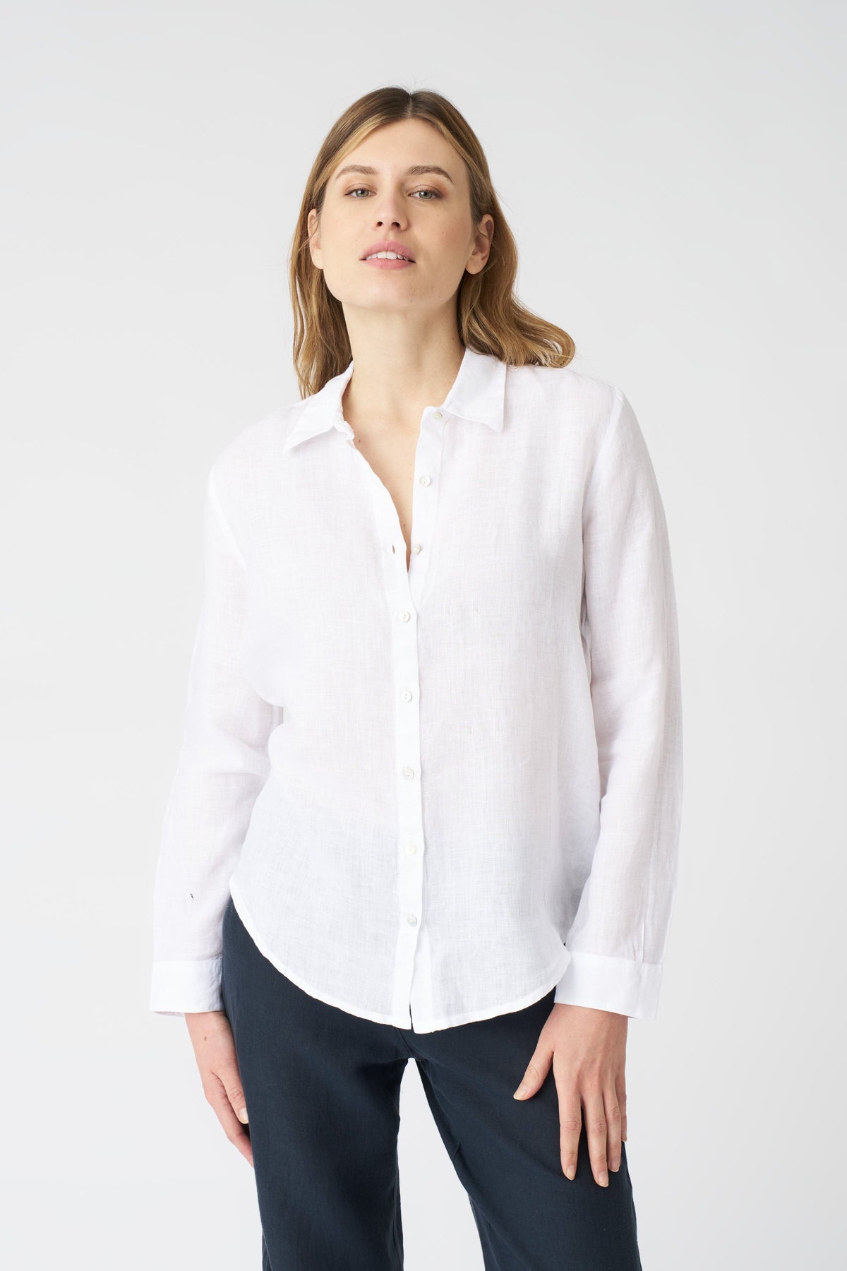 Women's Linen Regular-Fit Shirt – White, view 1