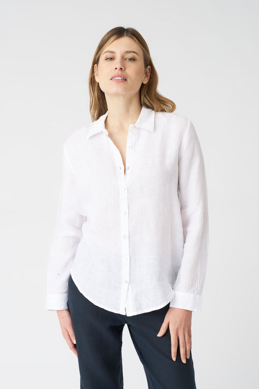 Women's Linen Regular-Fit Shirt – White, view 1