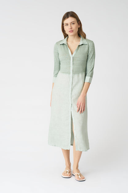 Women's 'Kat' Linen Shirt Dress – Pistache Soft Fade, view 1