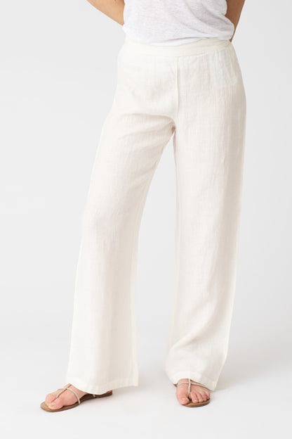 Women's Roma Linen Pants – Milk, view 3