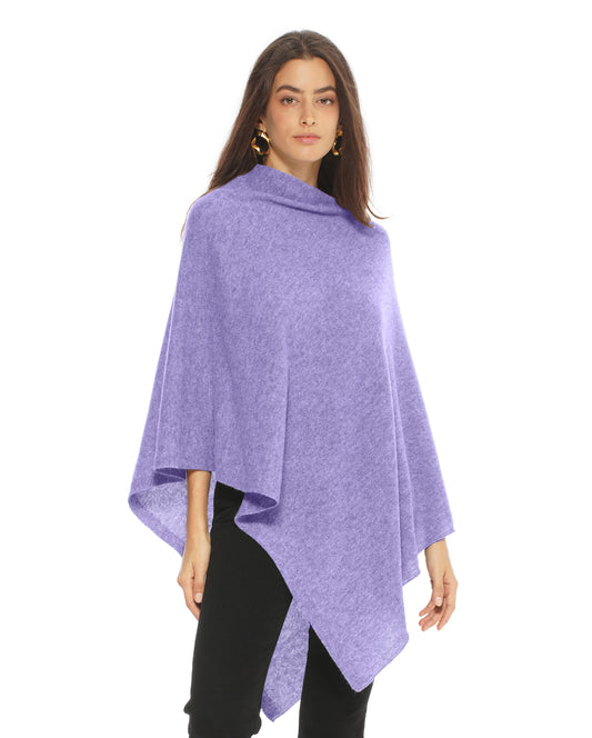 Women's Essential Pure Cashmere Poncho Lavender