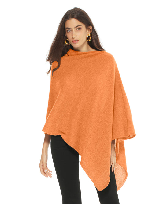 Women's Essential Pure Cashmere Poncho Orange