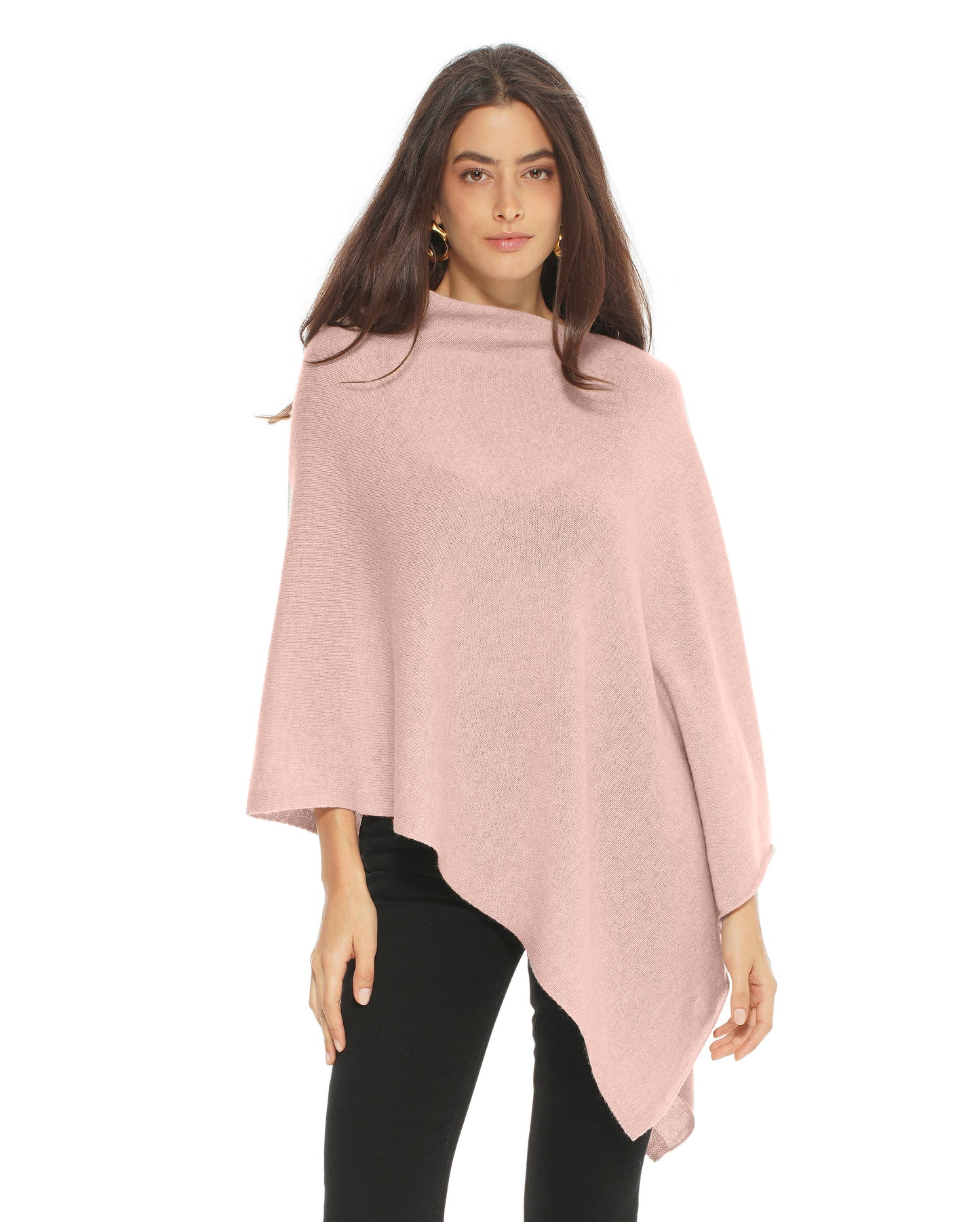 Women's Essential Pure Cashmere Poncho Peach