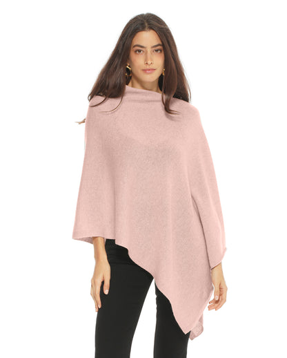Women's Essential Pure Cashmere Poncho Peach