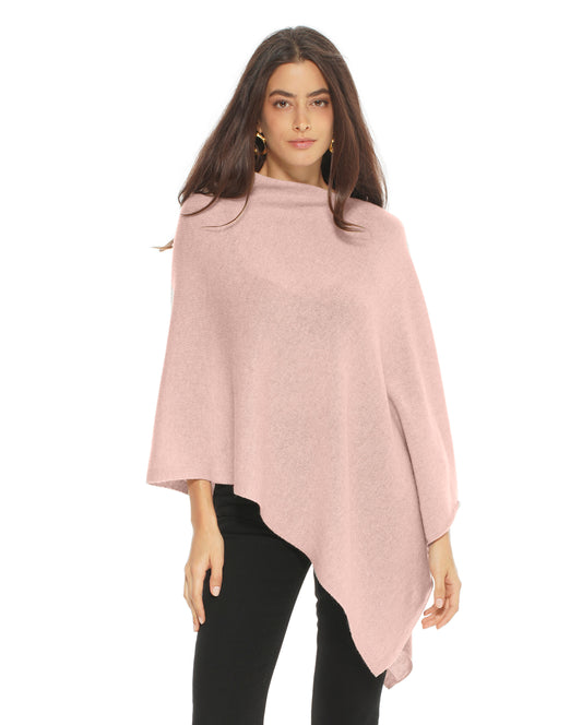 Women's Essential Pure Cashmere Poncho Peach