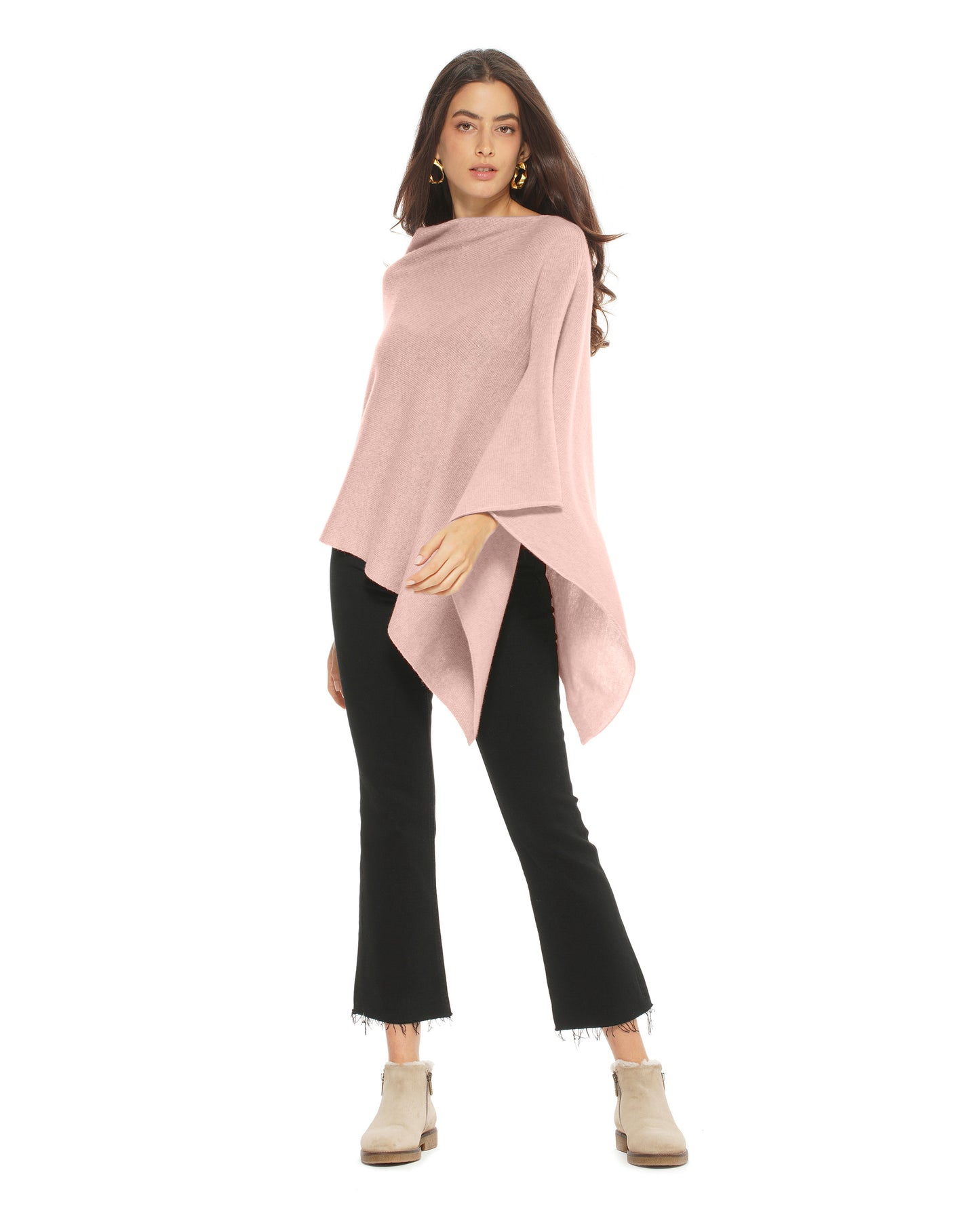 Women's Essential Pure Cashmere Poncho Peach