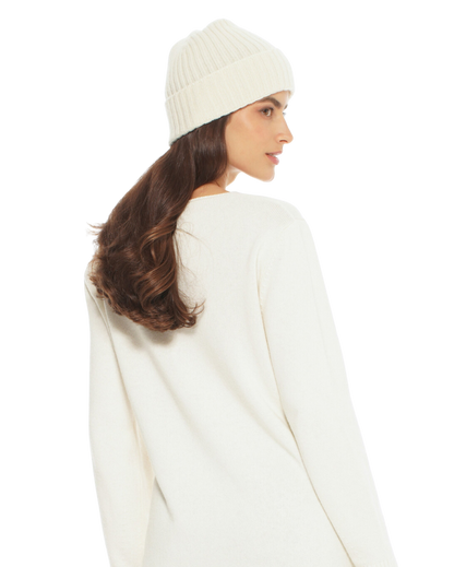 Pure Cashmere Ribbed Hat – Monticelli Cashmere