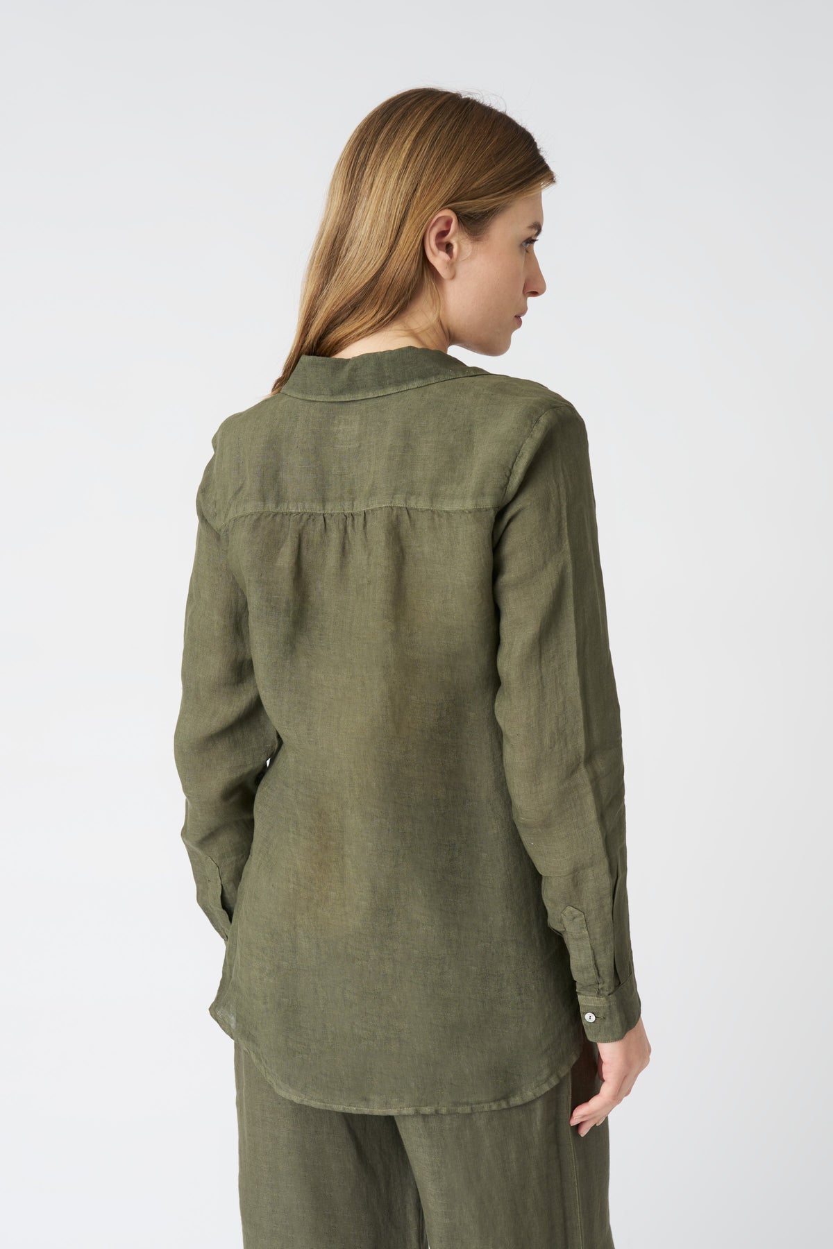 Women's Lily Linen Shirt – Caffe Soft Fade, view 4