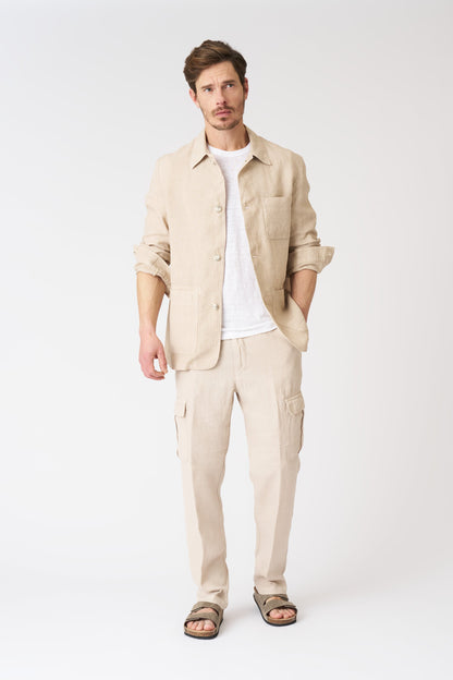 Men's Linen Heritage Jacket – Sand, view 3