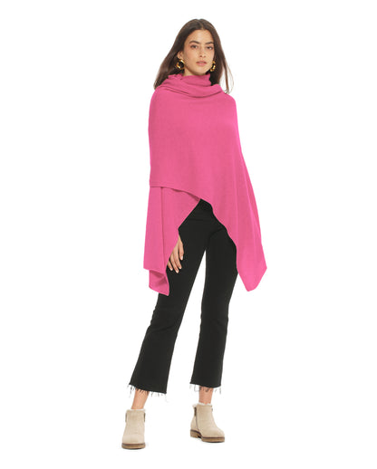 Women's Pure Cashmere Maxi Wrap Fuchsia