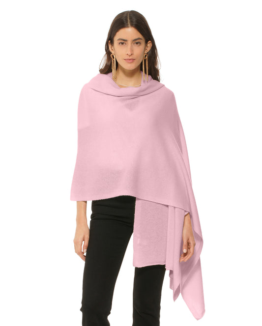 Women's Pure Cashmere Maxi Wrap Baby Pink