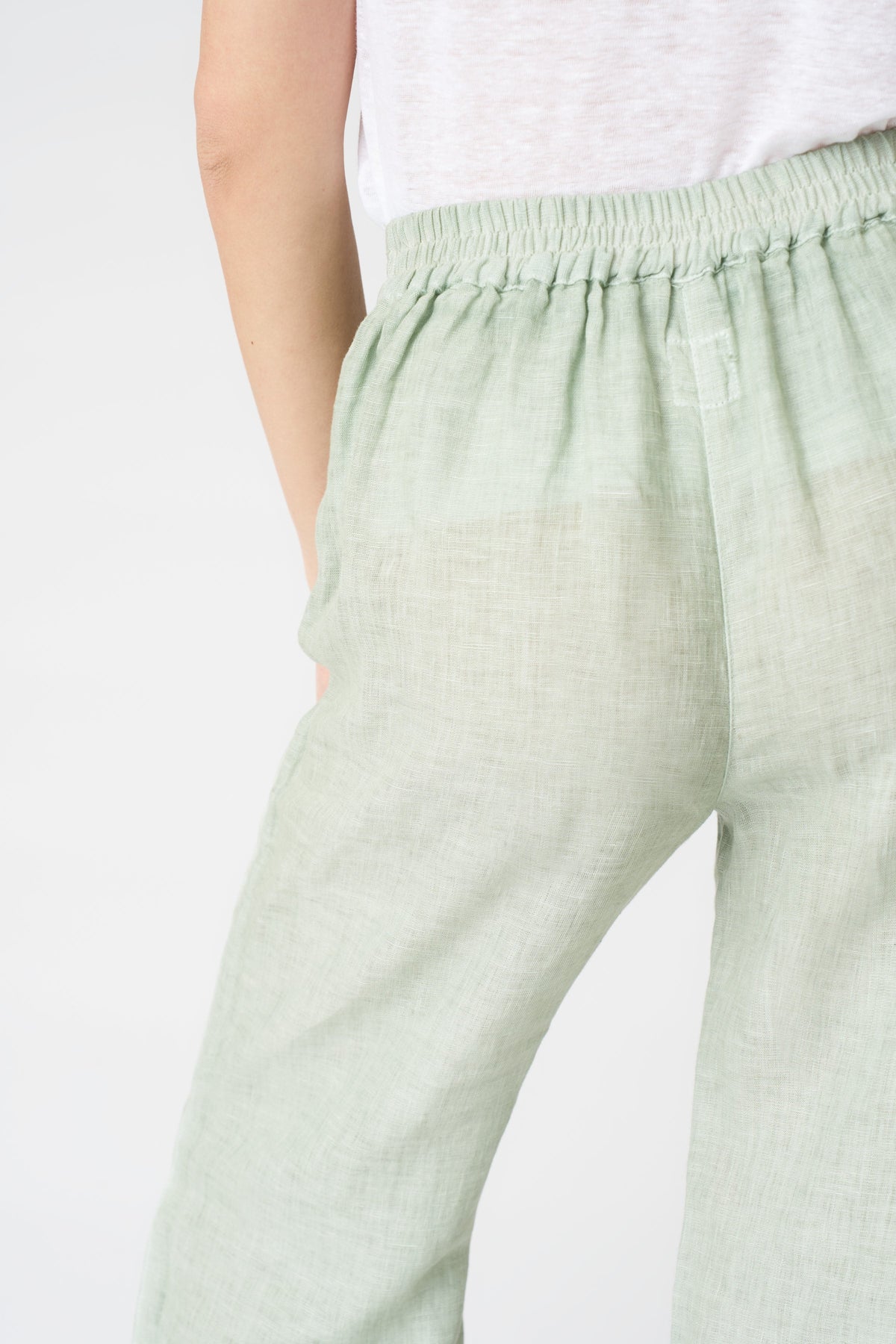 Women's Roma Linen Pants – Pistache Soft Fade, view 2