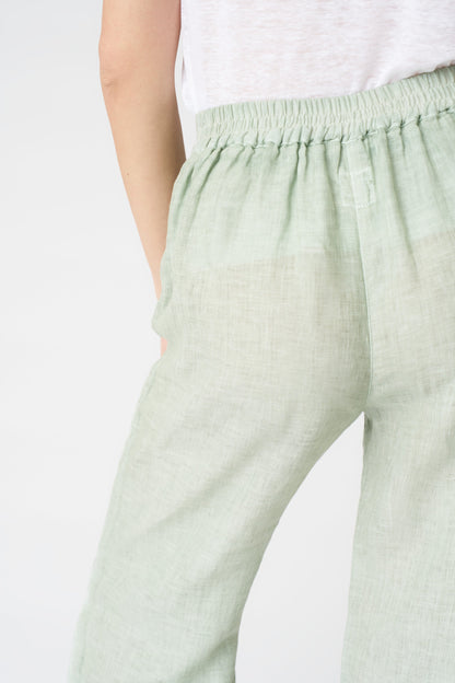 Women's Roma Linen Pants – Pistache Soft Fade, view 2