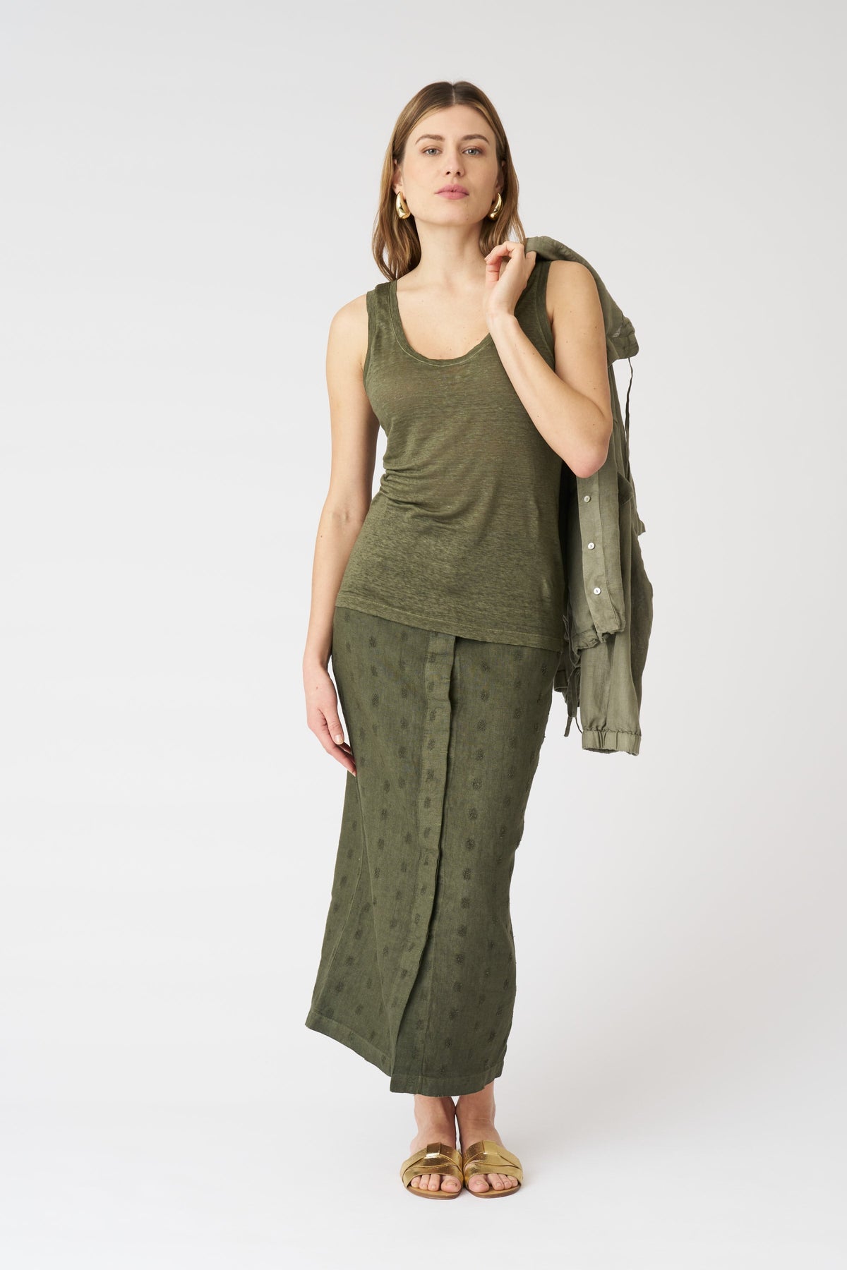 Women's Mila Linen Tank Top – Caffe Soft Fade, view 3