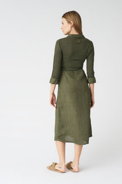 Women's 'Kat' Linen Shirt Dress – Caffe Soft Fade, view 4