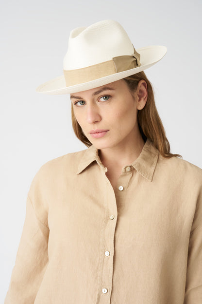 Women's Boyfriend Linen Shirt – Almond, view 2