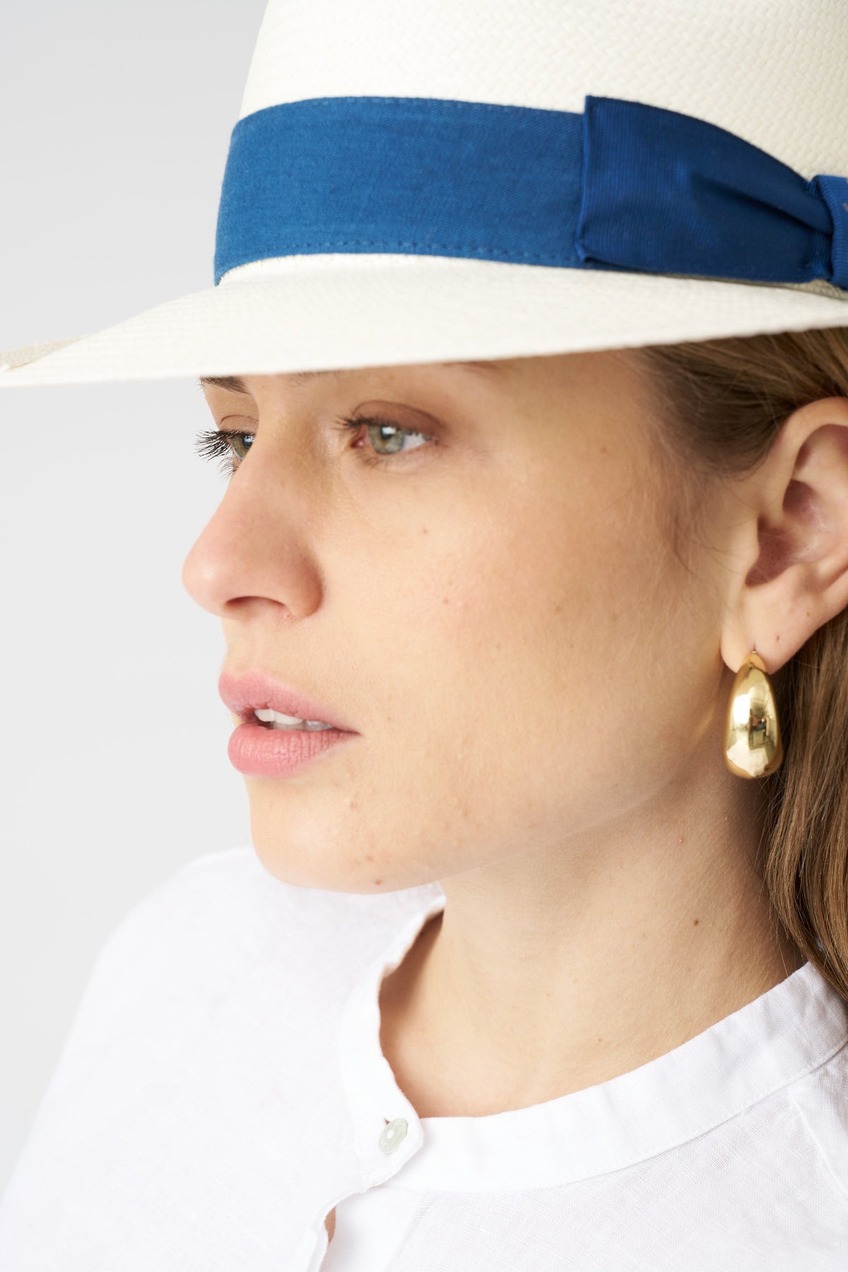 Women's Amedeo Panama Hat by Borsalino – Navy, view 4