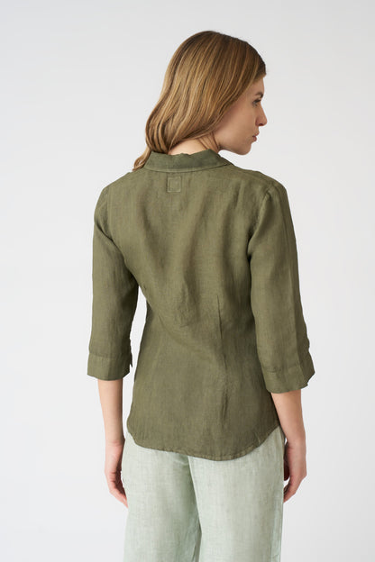 Women's Bria Linen Shirt – Caffe Soft Fade, view 4