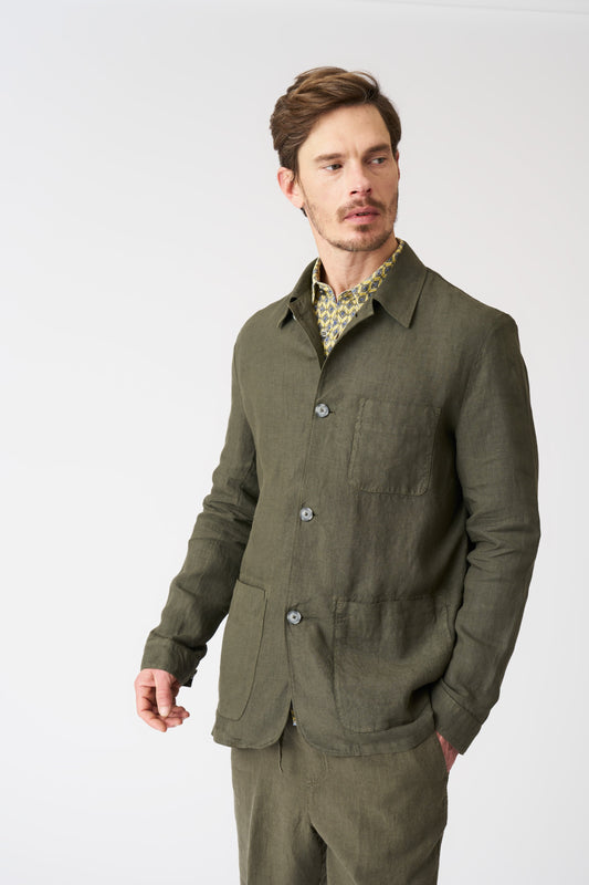 Men's Linen Heritage Jacket – Military, view 1