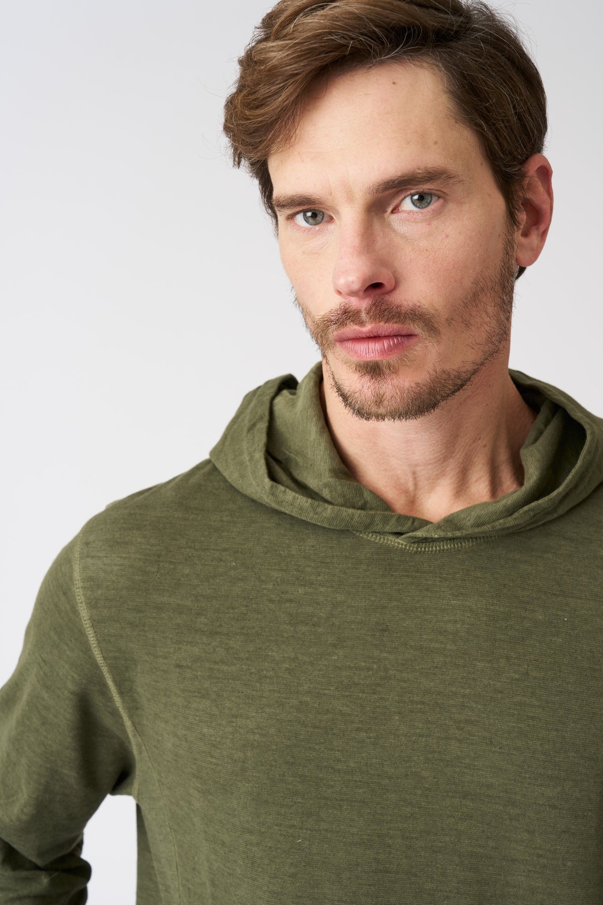 Men's Linen Hoodie with Pocket – Caffe Soft Fade, view 2