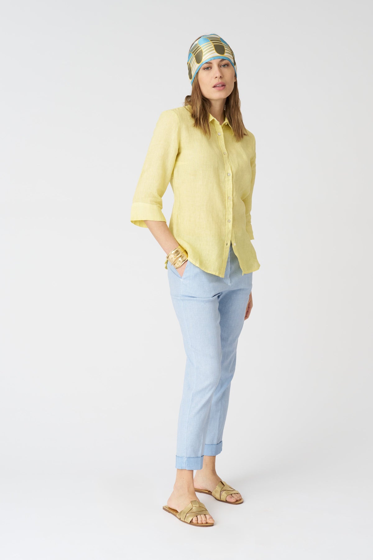 Women's Bria Linen Shirt – Sun Soft Fade, view 3