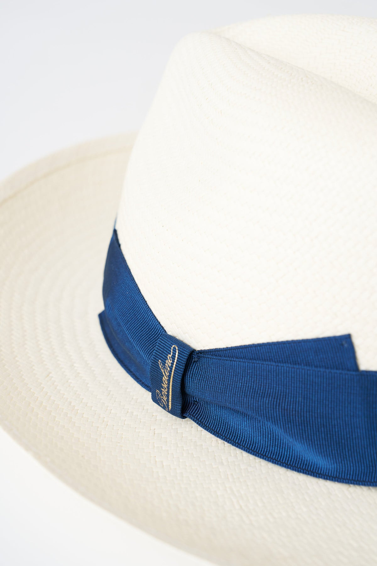 Women's Amedeo Panama Hat by Borsalino – Navy, view 2