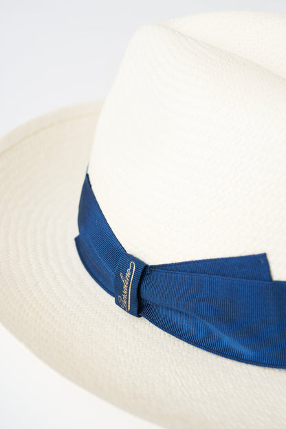 Women's Amedeo Panama Hat by Borsalino – Navy, view 2