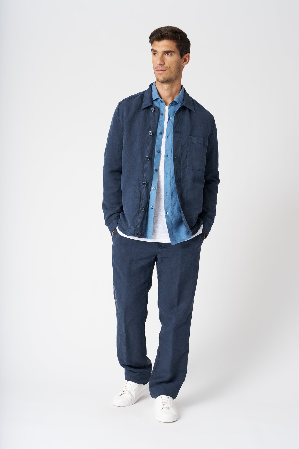 Men's Slim Fit Linen Shirt – Avio, view 3