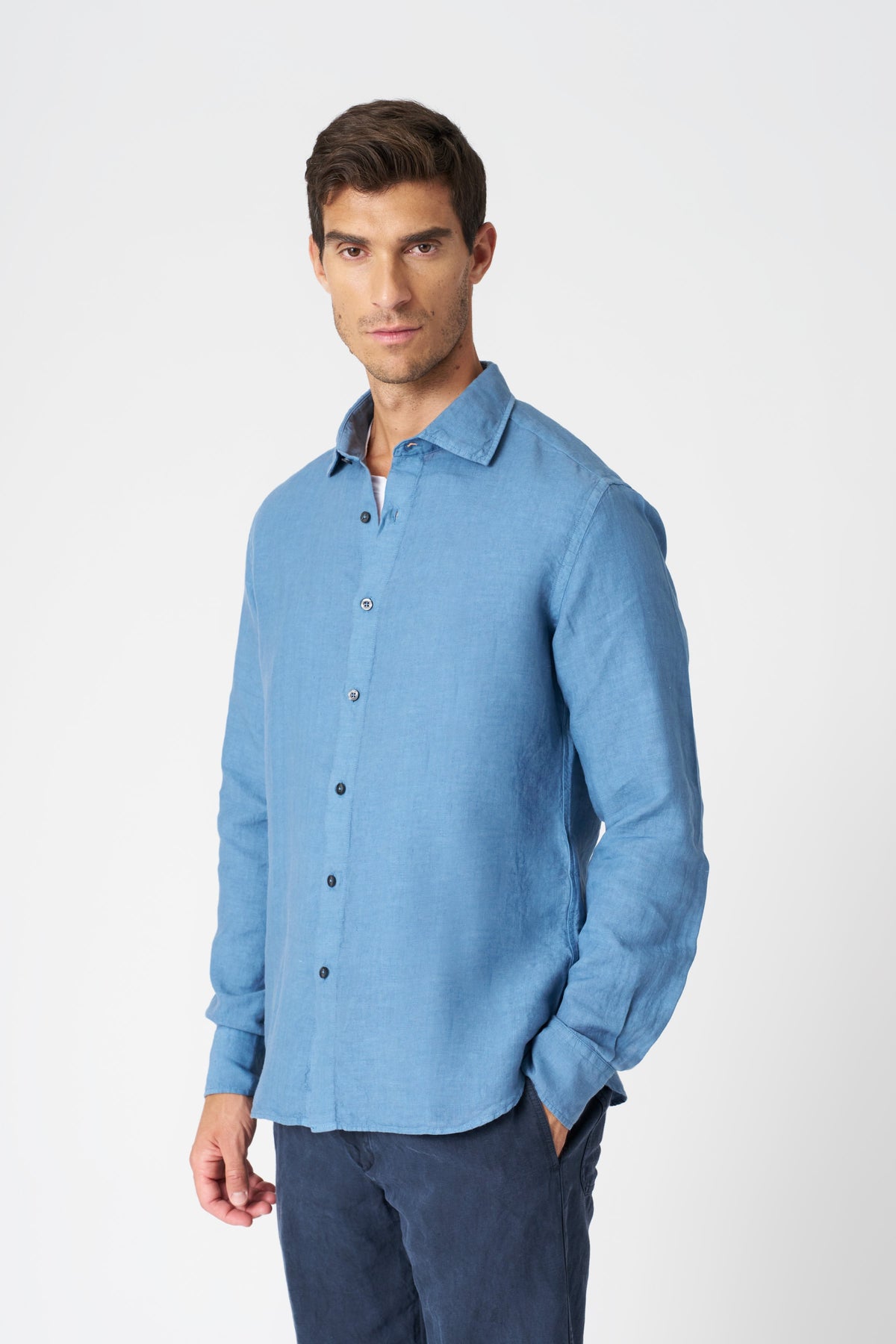 Men's Slim Fit Linen Shirt – Avio, view 1