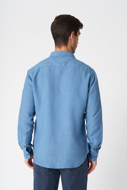 Men's Slim Fit Linen Shirt – Avio, view 4