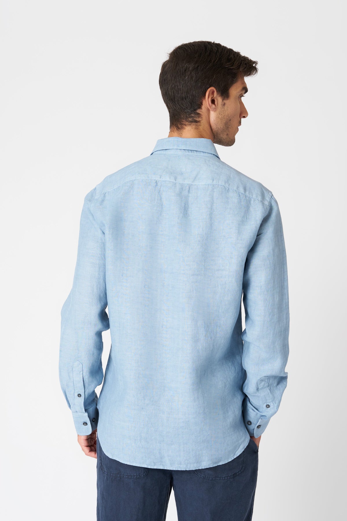 Men's Slim Fit Linen Shirt – Sugar, view 4