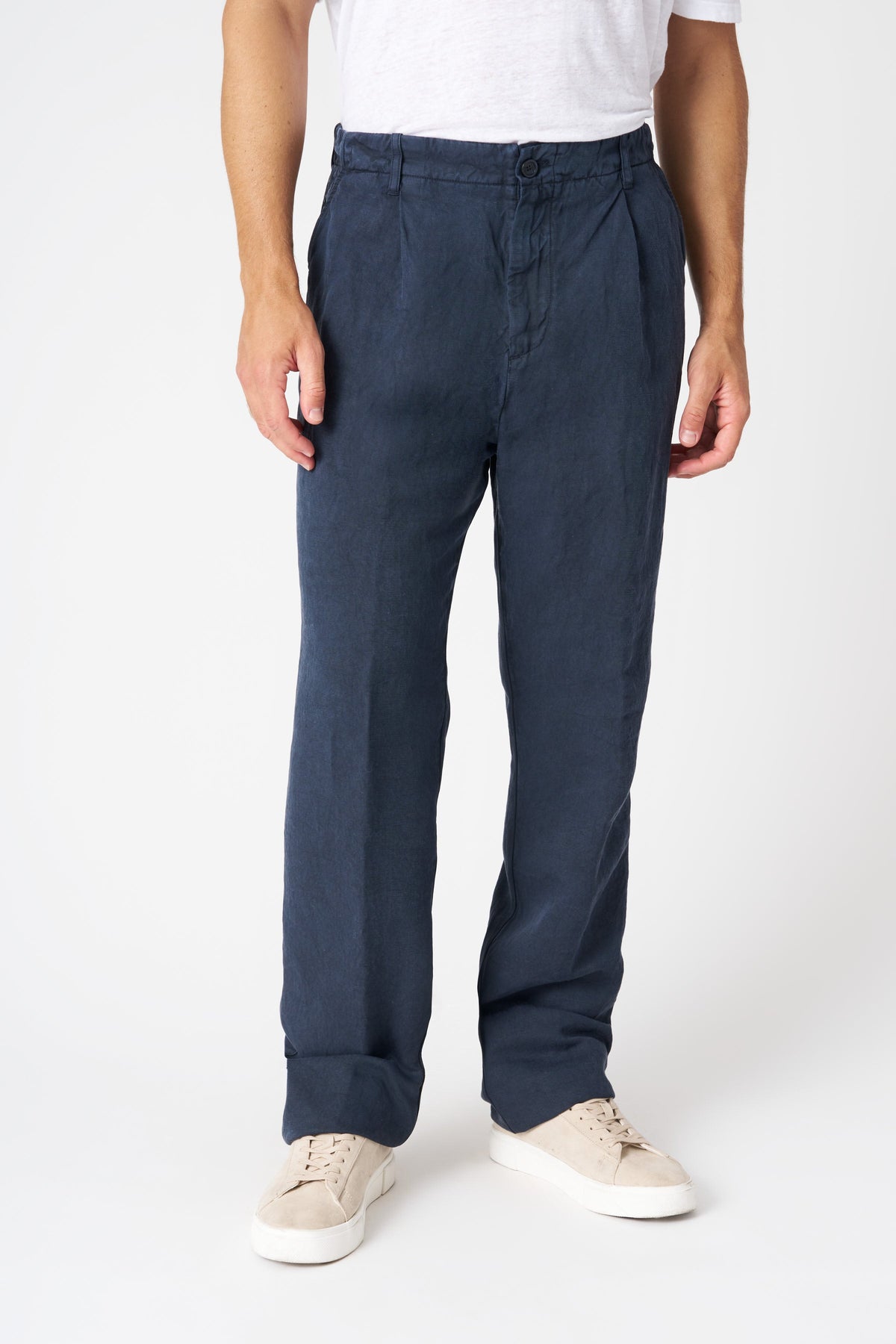 Men's Cotton Relaxed Fit Pants – Marine, view 3
