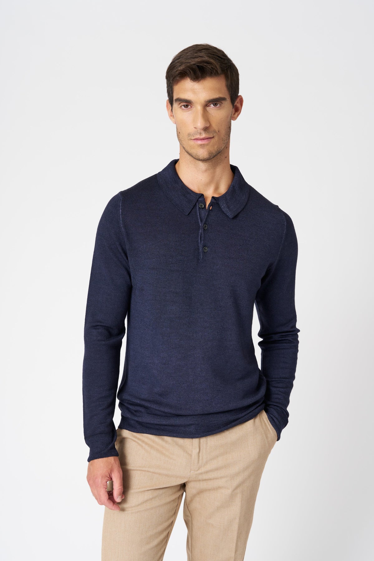 Men's Knit Polo – Navy, view 1
