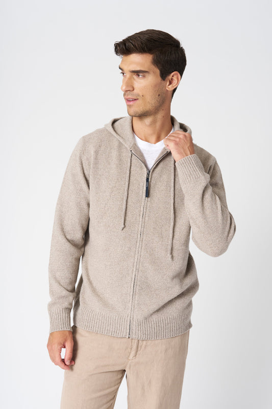 Men's Cashmere-Wool Knit Zip Hoodie – Grano, view 1