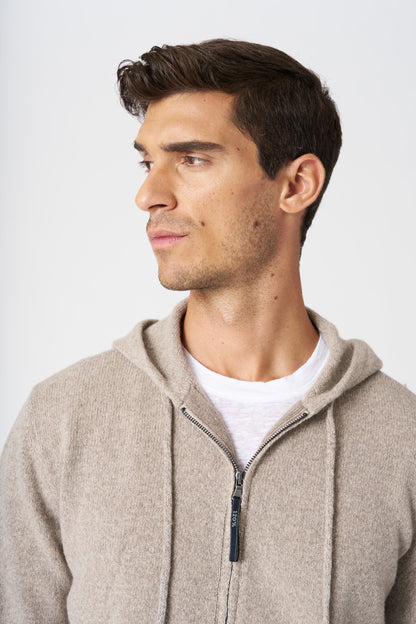 Men's Cashmere-Wool Knit Zip Hoodie – Grano, view 2