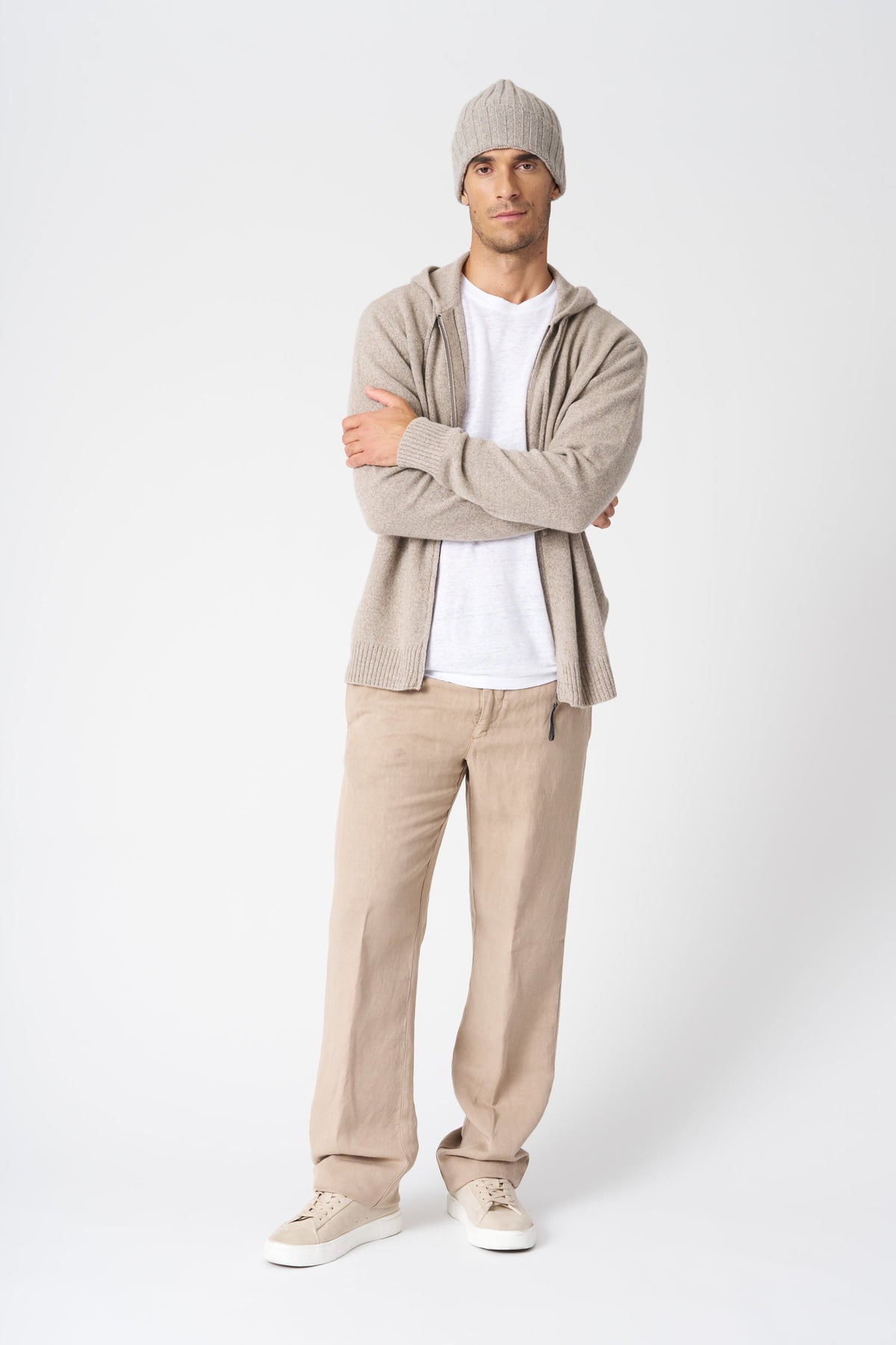 Men's Cashmere-Wool Knit Zip Hoodie – Grano, view 3