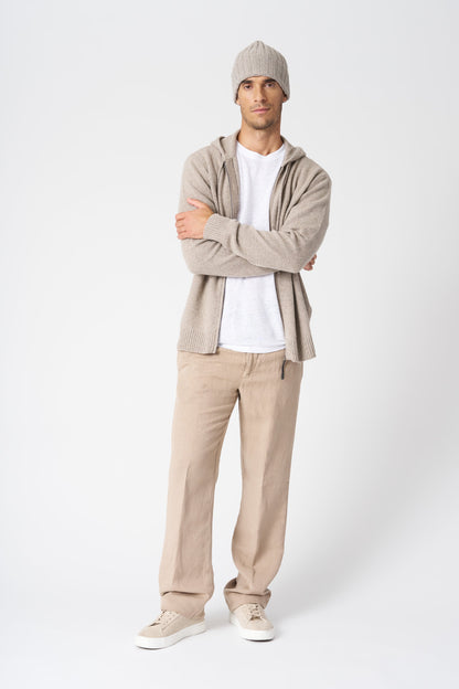 Men's Cashmere-Wool Knit Zip Hoodie – Grano, view 3
