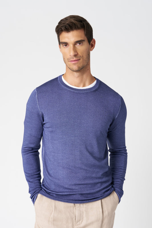 Men's Knit Crewneck Sweater – Light Denim, view 1