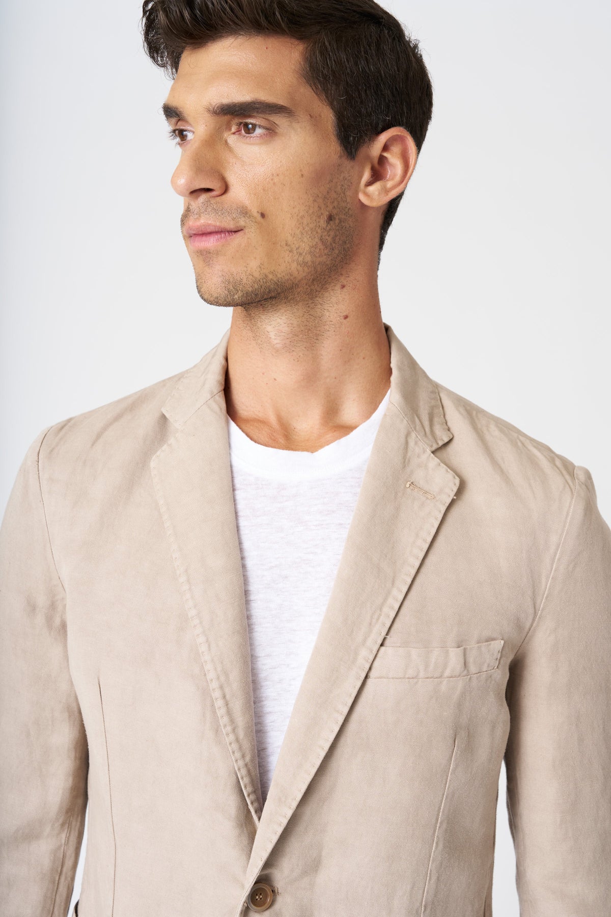 Men's Linen-Lyocell Tailored Single-Breasted Jacket – Dune, view 2